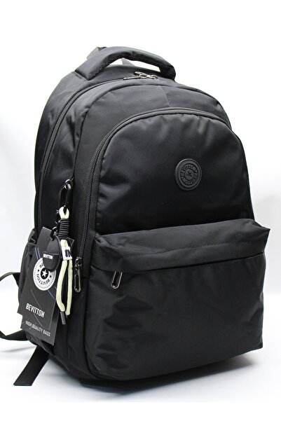 Bevitton Waterproof Fabric School Bag Unisex Black School Backpack 2200 Black