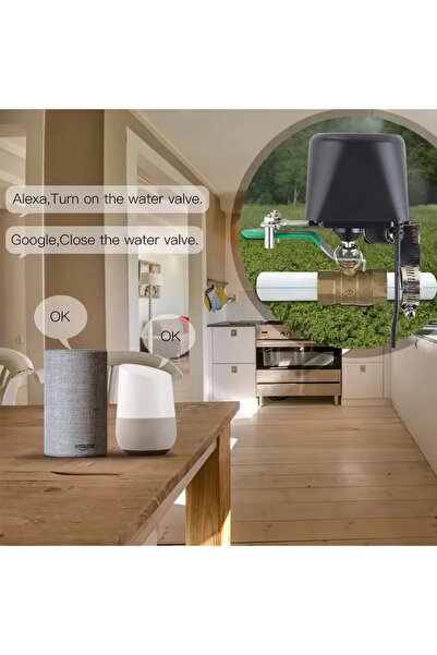 OEM Smart Solenoid Valve, Wi-Fi, Tuya/Smart Life App, Alexa/Google Assistant Compatible, Black