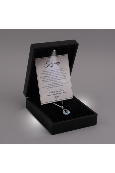 Myla “Kızıma” Yıldızlı Ay Taşlı Kadın Kolye Anlamlı Notlu ve Hediye Kutulu