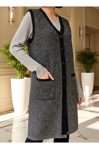 TEK Чорний трикотажний жилет з візерунком для молодої мами