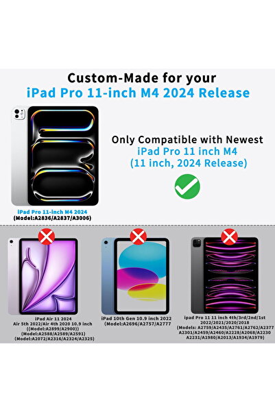 OEM IPad Pro 11 inch M4 2024 Case, with Pencil Holder, Full Back, with Auto Wake Sleep-Black