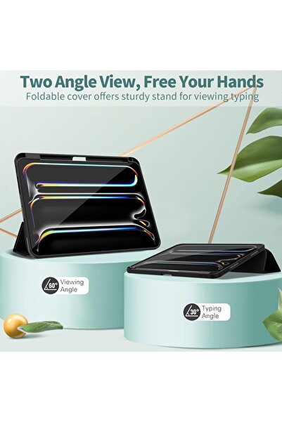 OEM IPad Pro 11 inch M4 2024 Case, with Pencil Holder, Full Back, with Auto Wake Sleep-Black