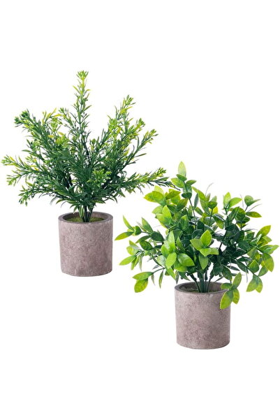 OEM Ghivece ornamentale cu plante verzi artificiale, 2 bucăți 23 cm