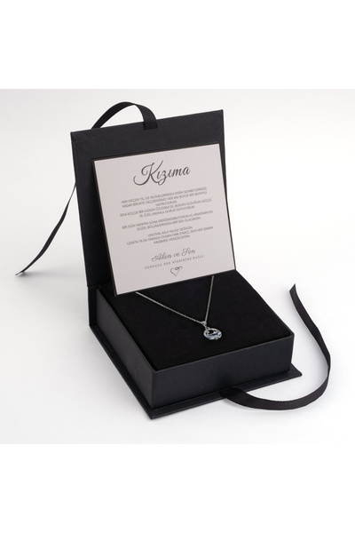 Myla “Kızıma” Yıldızlı Ay Taşlı Kadın Kolye Anlamlı Notlu ve Hediye Kutulu