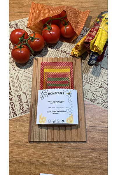 Home 9-Piece Daisy Patterned Fabric Reusable Natural Beeswax (Beeswax) Food Storage Cloth