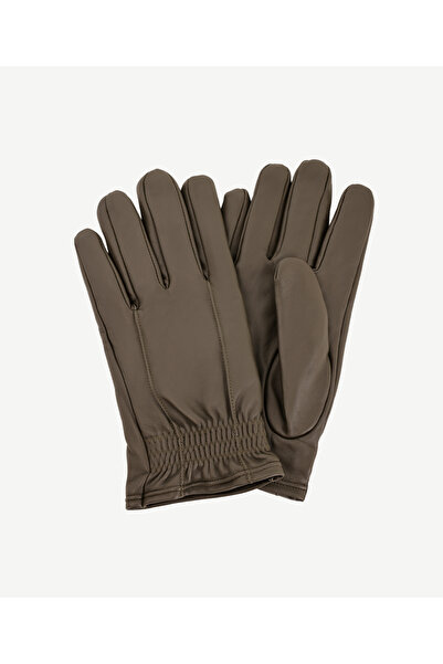 Yargıcı Büzgülü Deri Erkek Eldiven