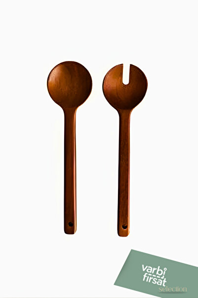 Varbifırsat 2-Piece Acacia Serving Set (Spoon & Fork)