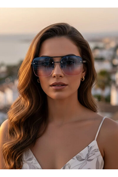 Kapin Tenx Metal Çerçeve Güneş Gözlüğü - Mavi Bordo