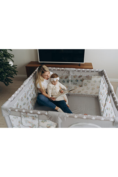 NUTTY TOYS 2in1 Tarc de Joaca Premium pentru Bebelusi si Copii + Salteluta, 127 x 127 x 68 cm