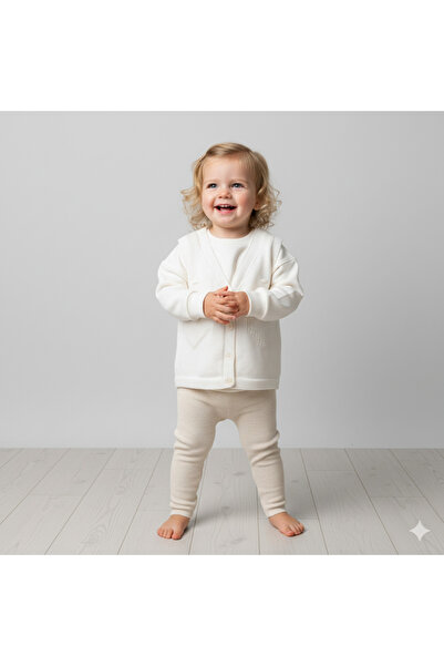 Mamman's 2-Piece Knitted Sweater Vest, Buttoned Baby Girl and Boy Winter Vest Set