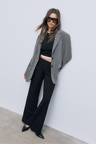Stradivarius Mesh trousers with fold-over waist