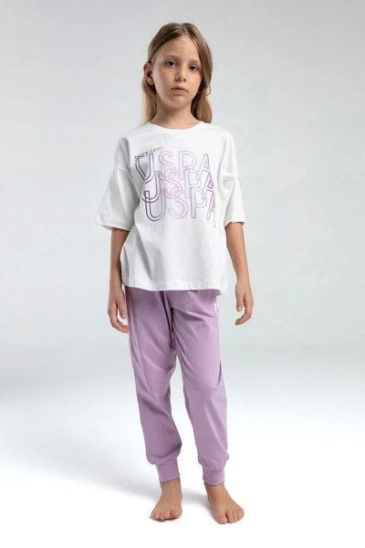 U.S. Polo Assn. Girl's Waiter's Double Set - White