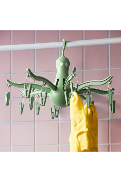 IKEA Plastik Pressa Çamaşır Kurutma Askılığı - Mandallı Askı Yeşil