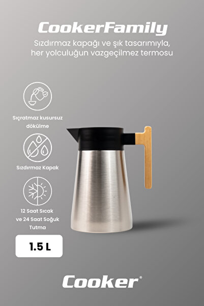 Cooker 1.5 Lt Stainless Steel Thermos Picnic Camping Restaurant Thermos