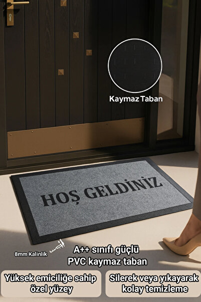 Valerine Life Softtouch Textured Moisture Absorbing Non-Slip Base Door Front Home Workplace Office Mat 50X90Cm