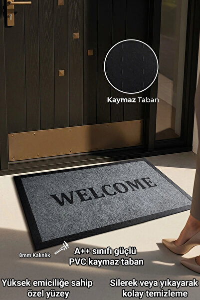 Valerine Life Softtouch Textured Moisture Absorbing Non-Slip Base Door Front Home Workplace Office Mat 50X90Cm