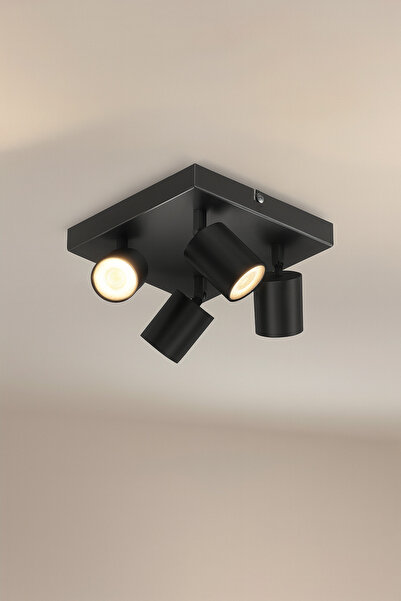 VENON Lorex SİYAH 4LÜ KARE PLAFONYER Modern LED Spot Lamba 💖 GU10 Uyumlu GÜN...