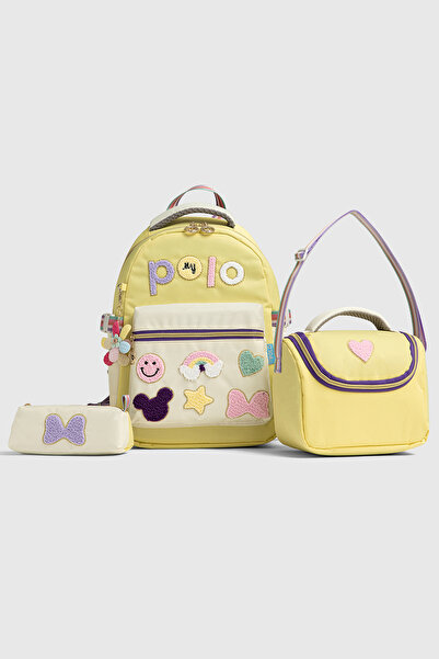 By Hakan My Polo 2055 Three-Piece Set Girls' Primary School Middle School Bag Backpack School Bag Multi-Compartment Ortho