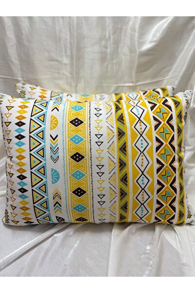 Belsina Home Otantik Desenli Fermuarlı | 2 Adet Yastık Kılıfı Pamuklu