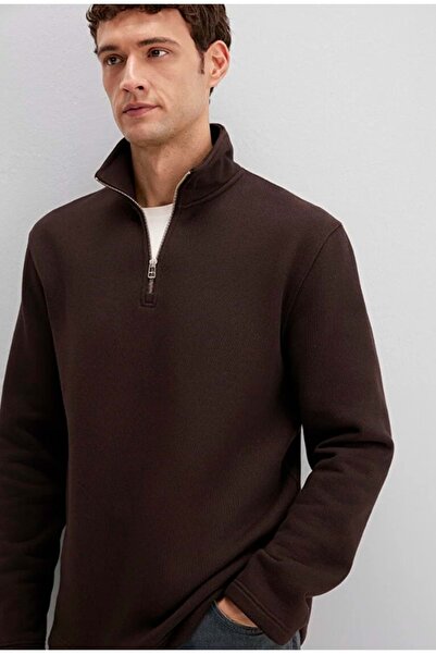 Mavi 0S10519 Half Zipper Men's Sweatshirt Brown