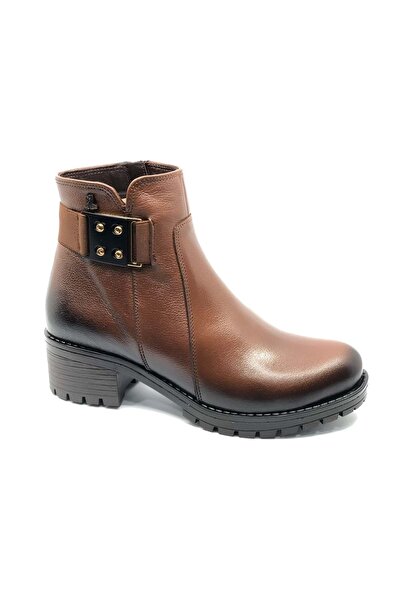 Venüs Burssella Genuine Leather Non-Slip Sole Orthopedic Women's Boots Taba