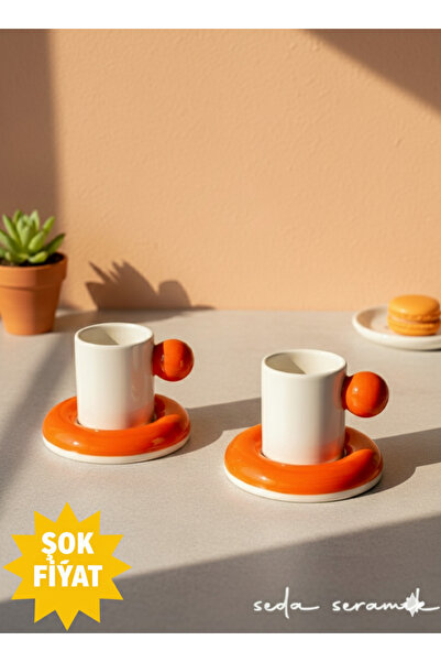 seda seramik طقم فناجين قهوة مصنوع يدويًا من 9 ألوان مكون من 4 قطع لشخصين