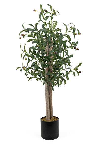 YAPAY ÇİÇEKÇİNİZ Siyah Saksıda 100 Cm Yapay Zeytin Ağacı