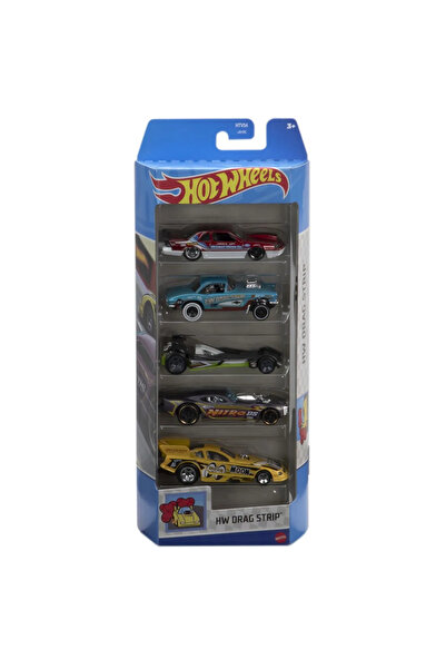 HOT WHEELS КОМПЛЕКТ ОТ 5 КОЛИ HOT WHEELS С ДИЗАЙН НА ДРАГ ЛЕНТА HW