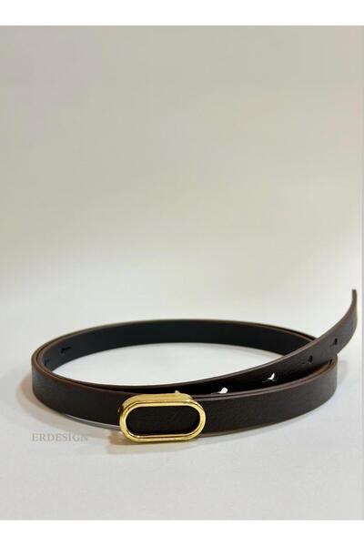 ERDESIGNN KADIN KEMER ACI KAHVE KEMER GOLD DETAYLI KOMBİN KEMER ELBİSE KEMERİ...