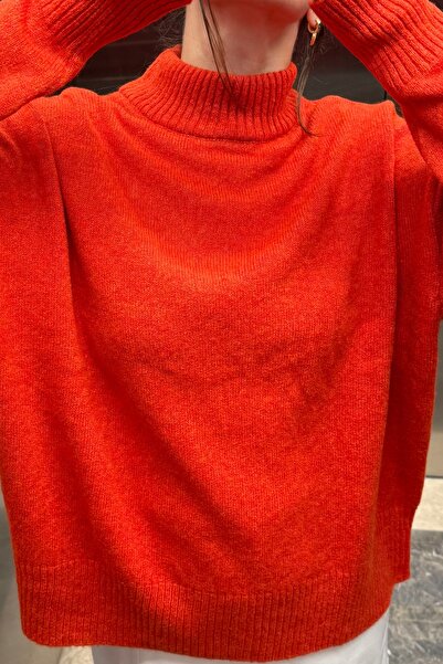 Noi Belis Pulover de bază cu guler în picioare oversize moale texturat AW25KZ0010