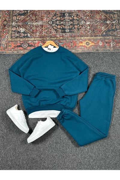 tetramoda Three Thread Compact Crew Neck Cotton Premium Oversize Tracksuit Set