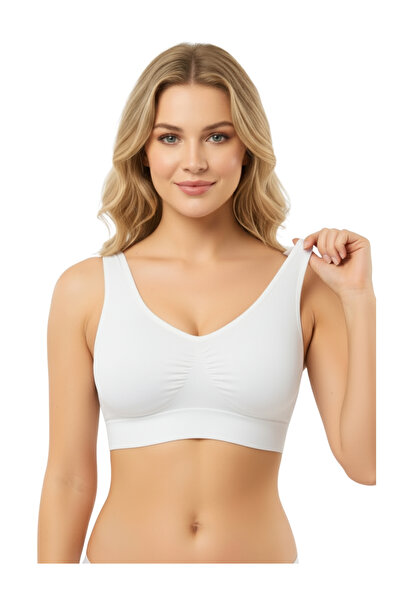 shiron Corset alb cu bretele groase - Big Gap Brassiere, sutien de prindere și Bushier cu postură verticală