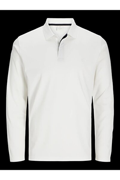 Jack & Jones Polo Neck Long Sleeve Men's Sweat Shirt White
