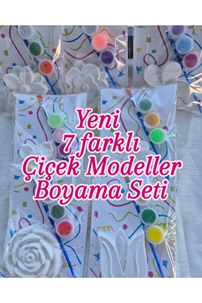 7nisan 15 ADET - Çiçekler Set /Taş Boyama Seti, kendin Yap,dıy,doğum Günü Hed...
