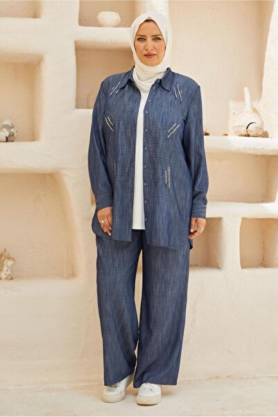 Alvina Linen Effected Trousers Suit 20776