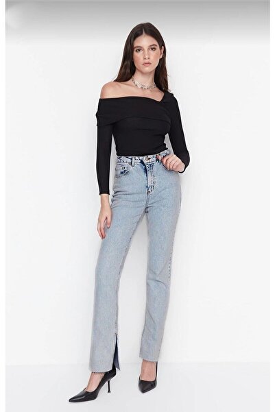 Livik Eliza Women Ikon Сині джинси з еластичною талією та широкими штанинами. (Супервисока талія.) Широкі штанини.