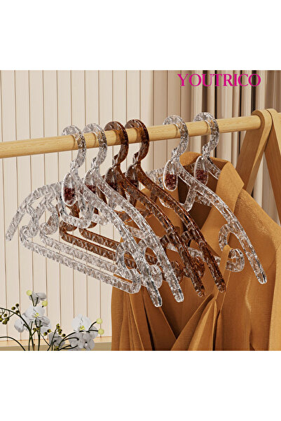 Youtrico 10-Piece Non-Slip Aromatherapy Plastic Hangers - PET Water Wave Design