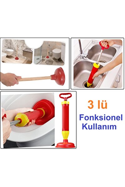 Depolife Klozet sifon Banyo evye vakum pompası kaucuk başlık güçlü vakum pomp...