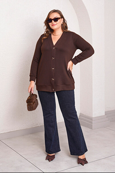 Büyük Moda Triko Cardigan with Bow Accessories