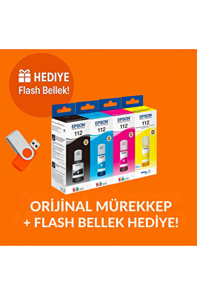 EPSON T112 Orjinal Mürekkep Takım / L11160 / L15150 / L15160 / L6460 / L6490 ...
