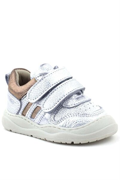 Rakerplus Schaggy Genuine Leather Silver Shiny Baby Sneakers