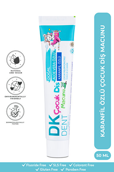 DKDENT Doğal Aloe Vera ve Karanfil Özlü Çocuk Diş Macunu 50 ml