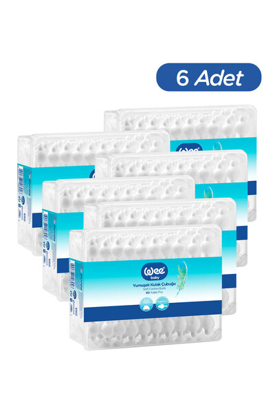 Wee Baby Emniyetli Kulak Temizleme Çubuğu Seti (60x6 360 Adet)