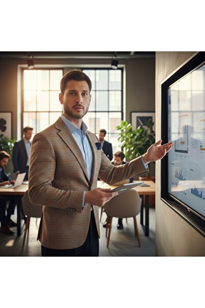 Frappoli Marega Ανδρικό Μπέζ Καρό Slim Fit Μονοκορτινο Σπορ Μπλέιζερ Σακάκι