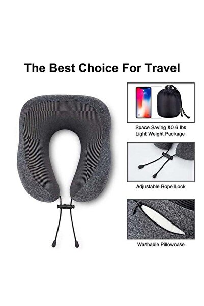 fulina Travel Pillow, 100% Memory Foam Neck Pillow with Comforter Cover, U Shaped Pillow for Home, Office