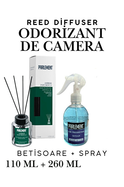 Parlement Bamboo Room Air Freshener And Deodorizer Set -Amber Patchouli