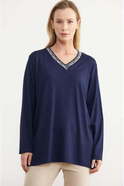 Sementa 75977 Vyaka Nakış Detay Uzun Kol Tshirt