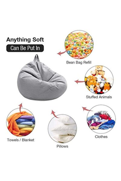 fulina Lazy Sofas Cover, Lounger Seat Bean Bag for Adults and Kids (Blue, 80x90cm)