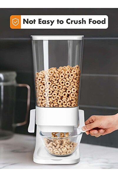 fulina Countertop Cereal Dispenser, 5.5Litre Large Capacity Cereal Container Storage Candy & Snack (White)