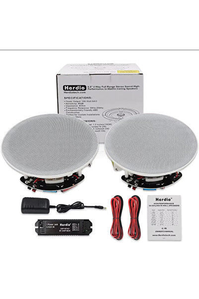 Choice مجموعة مكبرات الصوت 6.5 HCS628BT-AU Herdio قطعتين 6.5 بوصة صوت منزلي 300 واط مكبر صوت بلوتوث سقفي Home R
